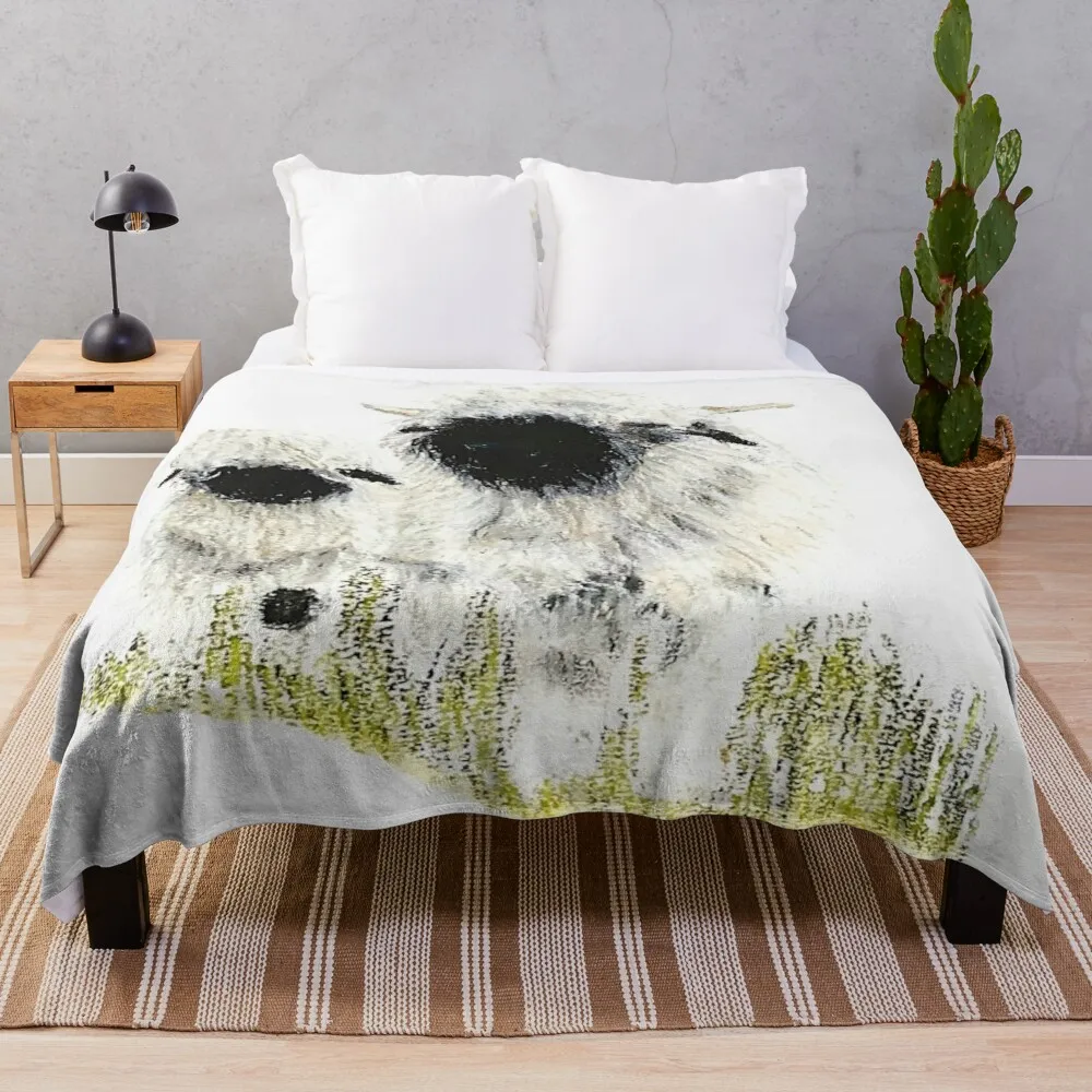 

Valais Blacknose Sheep by Sam Coull Throw Blanket giant sofa blanket blanket wool