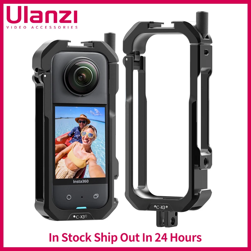 

Ulanzi Insta360 X3 Metal Protective Cage Panoramic Action Camera Case Rig with Cold Shoe Mount for insta360 ONE X3 Accessories