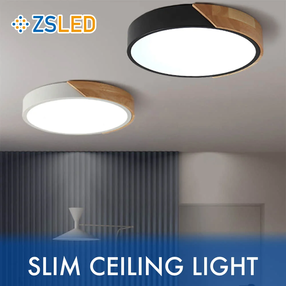 

Home Decorative Led Ceiling Lamps Nordic Wall Surface Mounted Wood Iron White Black Light Plafonnier Lampa Sufitowa