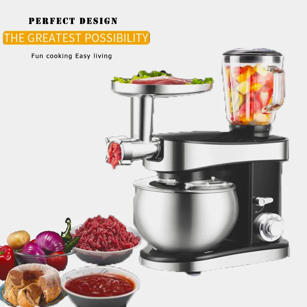 Electric Food Blender Chef 6.5L Stainless Steel Machine Dough Planetary Mixer Whisk Dough Cake Bread Mixers