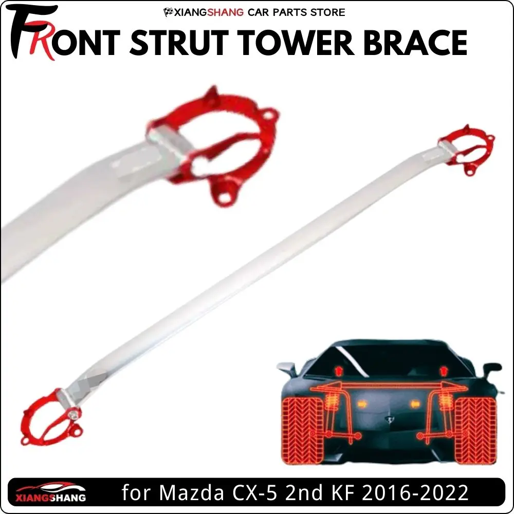 

Front Strut Bar Tower Brace for Mazda CX-5 2nd KF 2016-2022 Racing Engine Aluminum Alloy Stabilized Anti-Roll Sway Bar
