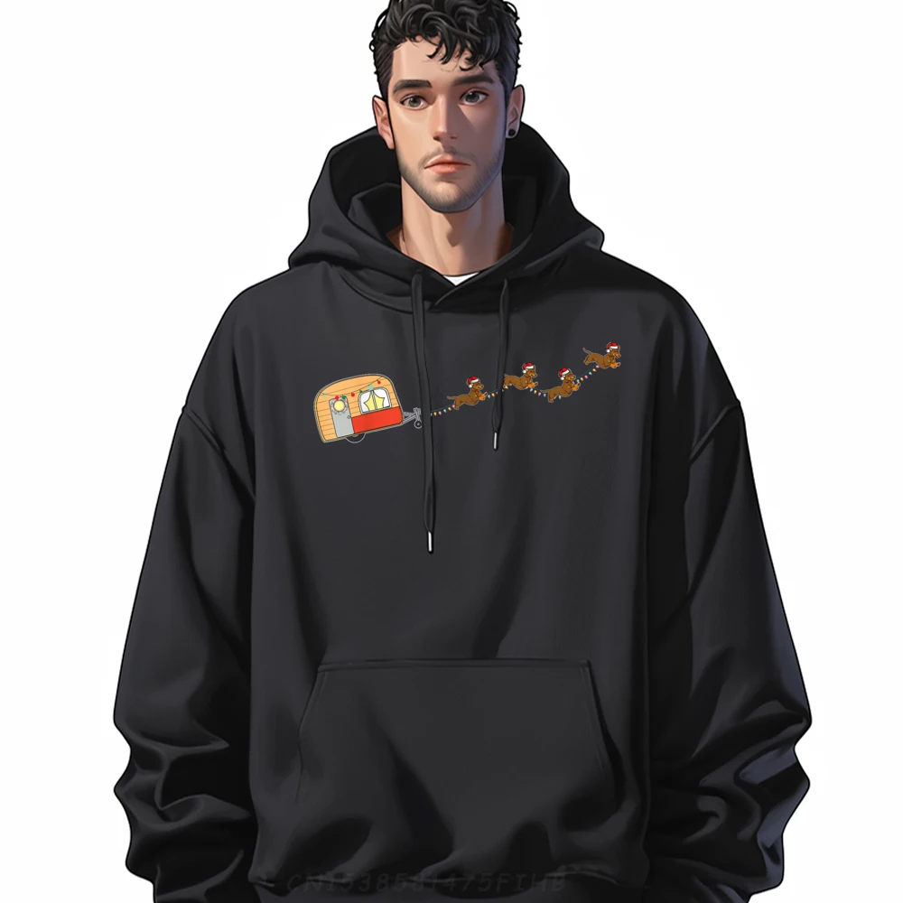 Кемпер Ван Рождественская такса Сани Doxie Dog X-mas Пижамы Модные толстовки Мужские
