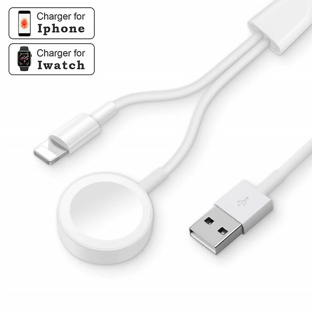 2 в 1 Беспроводное зарядное устройство для Apple Watch Series 5 3 4 USB Магнитный зарядный