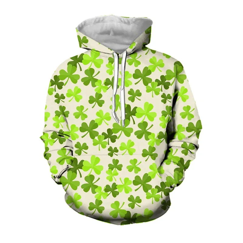 Модные простые толстовки с Рисунком Клевера 3D принтом в Ирландском национальном