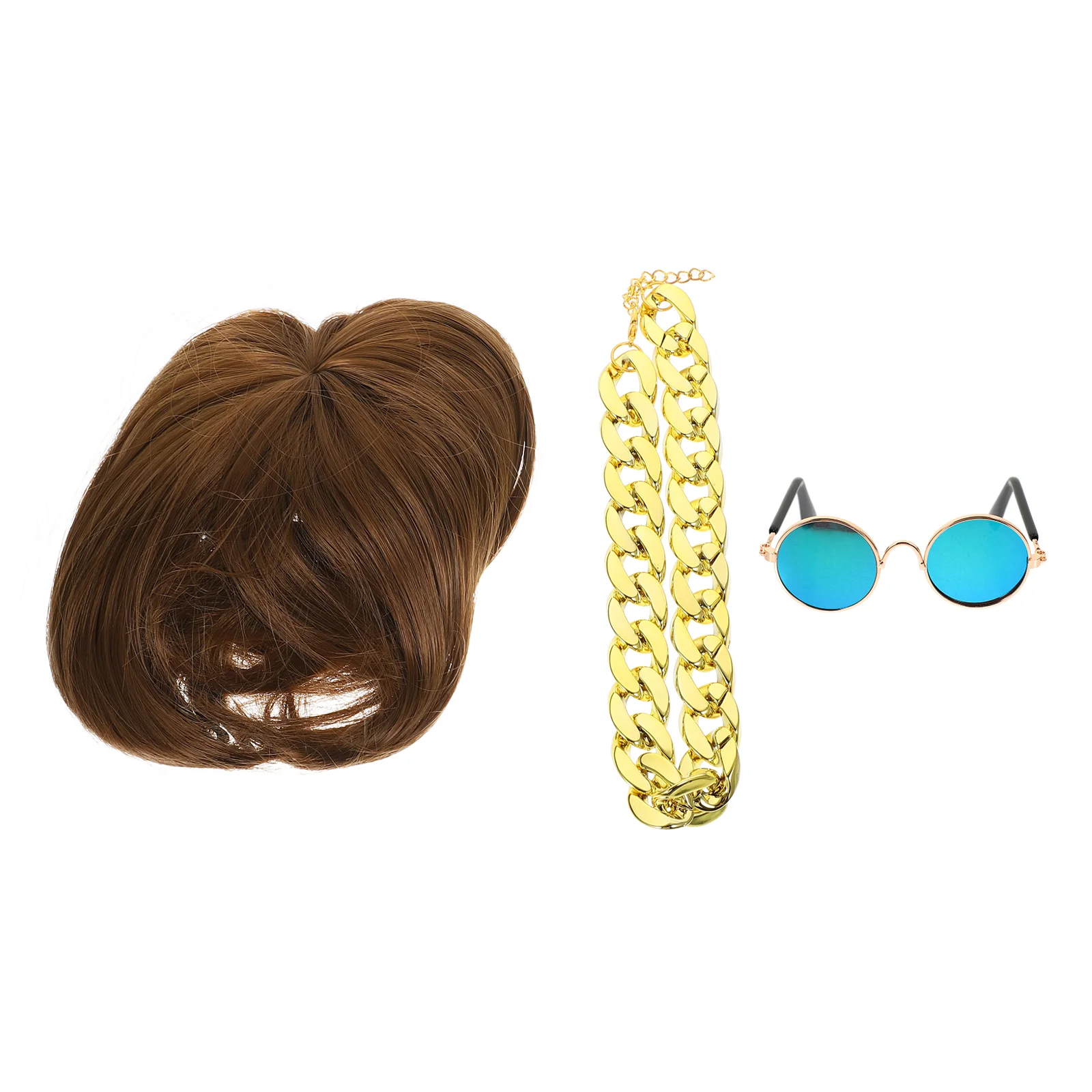 

Pet Dog Cat Costume Chain Cosplay Sunglasses Accessories Collarnecklace Decor Party Clothes Glasses Retro Decorseyeglass