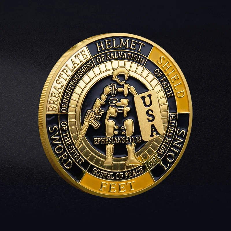 США Положите доспехи Бога Коллекционные монеты Креативные подарки Молитесь
