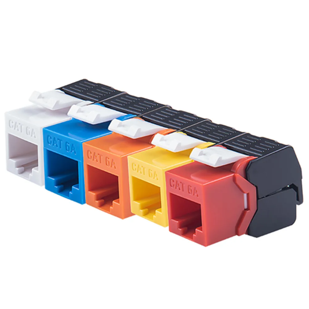 

10Gbps Ethernet RJ45 CAT6A Colorful Keystone Jacks Toolless Network Modules Tool-free Connection RJ45 Connector internet Plug