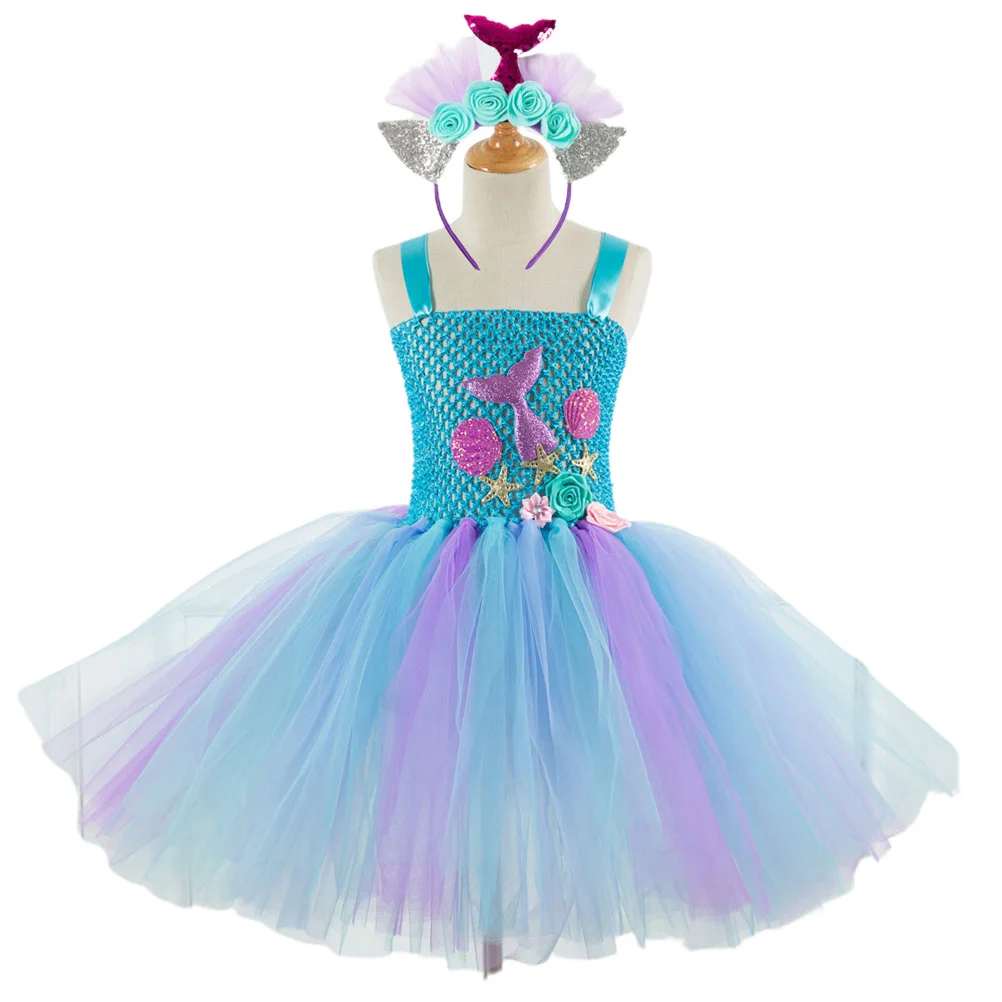 

Юбка-Русалка, детское газовое платье для девочек, детская летняя одежда, одежда в европейском и американском стиле