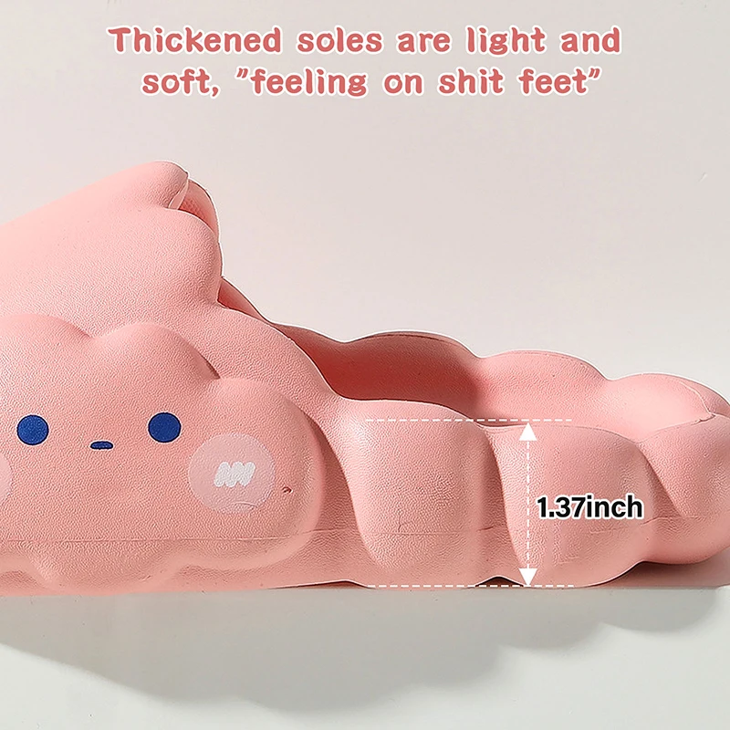 Home Soft Cloud Slippers For Women Summer 3.5cm Thick Eva Slides House Cute Pink Female Anti Slip Slippers