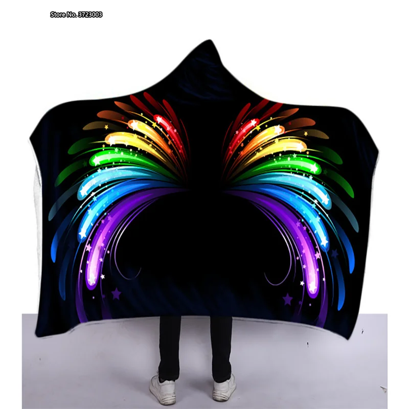 

Новое дизайнерское одеяло с капюшоном и фигурками животных, плащ, утолщенное двойное плюшевое 3D одеяло с капюшоном и цифровым принтом s