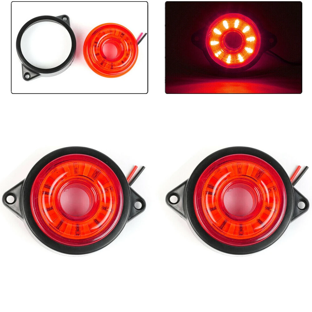 

2PCS Red Flowing LED Side Marker Light Auto Truck Lorry Trailer Bus Tail Brake Light Car Warning Lamp Indicator Light