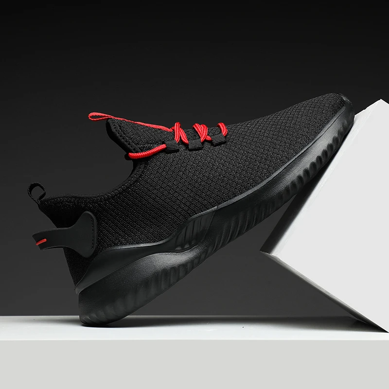 Hot Sale Light Running Shoes Men Sneakers Knit Mesh Breathable Non-slip Wear-resistant Outdoor Casual Walking Men Sport Shoes