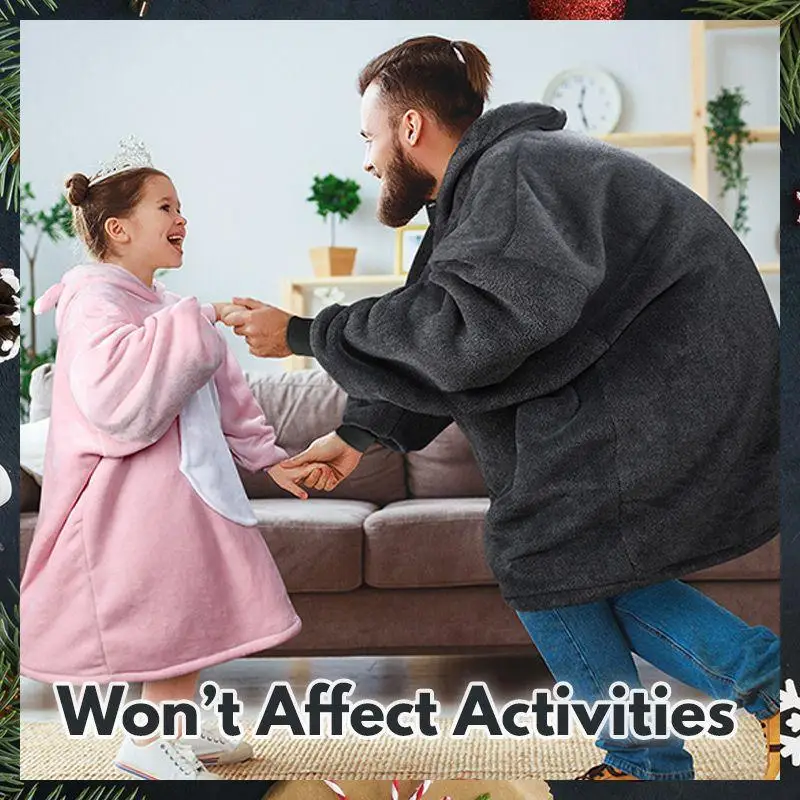 WONTIVE Cozy Hooded Plush Thermal Blanket Unisex Comfortable Loose Nightgown Womens Mens Cotton Flannel Pajamas As Seen AS On TV