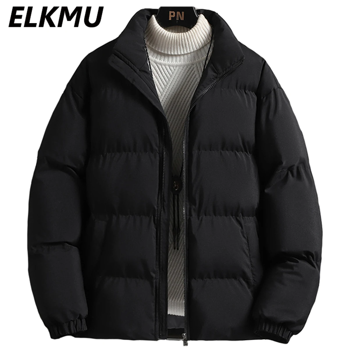 

Утепленные зимние куртки с капюшоном, теплые Пузырьковые пальто, корейская мода, черные парки, мужские повседневные пуховые куртки