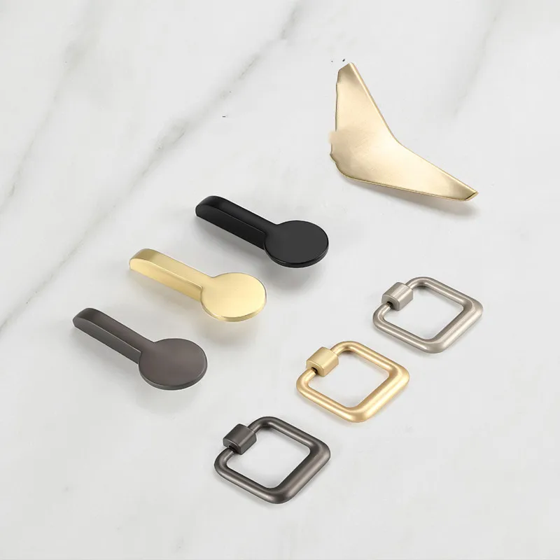 

Cabinet Door Zinc Alloy Handle Brass Color Modern Minimalist Cabinet Wardrobe Drawer Handle Nordic Style Wardrobe Black Handle