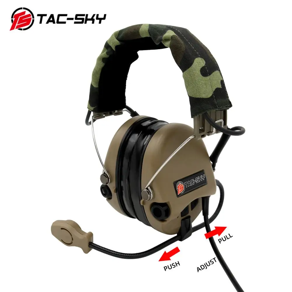 TS TAC-SKY SORDIN Tactical Silicone Headphones Hunting Noise Cancelling Shooting Headphones and Military Adapter U94 PTT DE