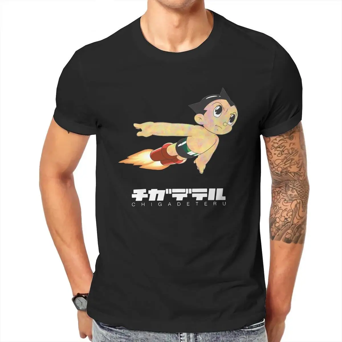 

Men T-Shirt Astroboy Foil Casual 100% Cotton Tee Shirt Short Sleeve Astro Boy Mighty Atom T Shirts Crewneck Clothing 6XL
