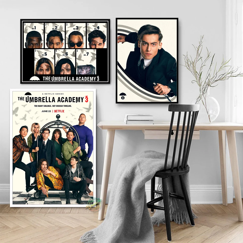 Зонт, Академия, Сезон 3, постер для ТВ, игры, холст, искусство, Настенная картина для гостиной, бара, кафе, комнаты, домашний декор, подарок