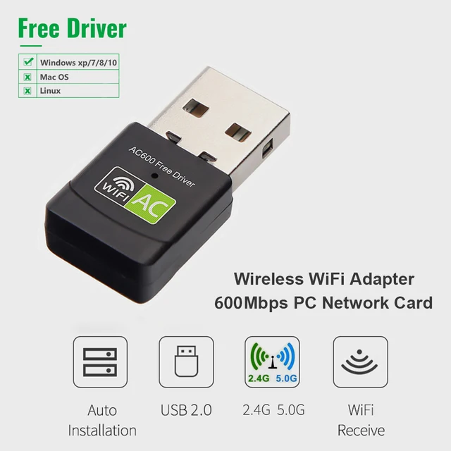 Двухдиапазонный Wi-Fi Адаптер 2,4 ГГц 5 ГГц USB Gongle Lan.