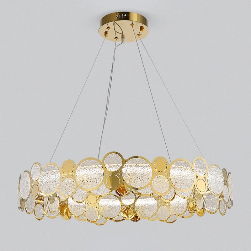 

Nordic Post Modern Luxurious LED Lighting Round Metal Glass Cord Pendant Lights Bedroom Dining Room Living Room Light Lamp CE