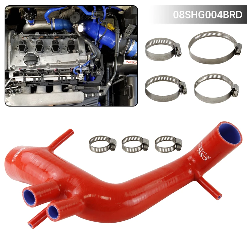 

Силиконовый Впускной шланг с зажимами для VW Jetta 1,8 T mk4 Turbo Golf Beetle Audi TT 1,8 Red