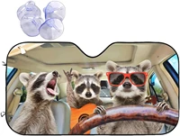 funny raccoon animals windshield sun shade for car suv truck foldable uv ray reflector front window sun shade visor shield cover