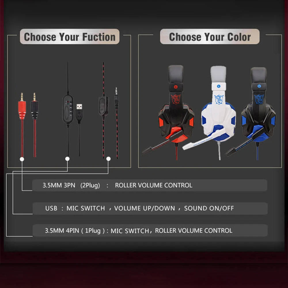 Игровые наушники с сабвуфером и микрофоном Bluetooth 5 3 драйвер 40 мм кабель 2 4G