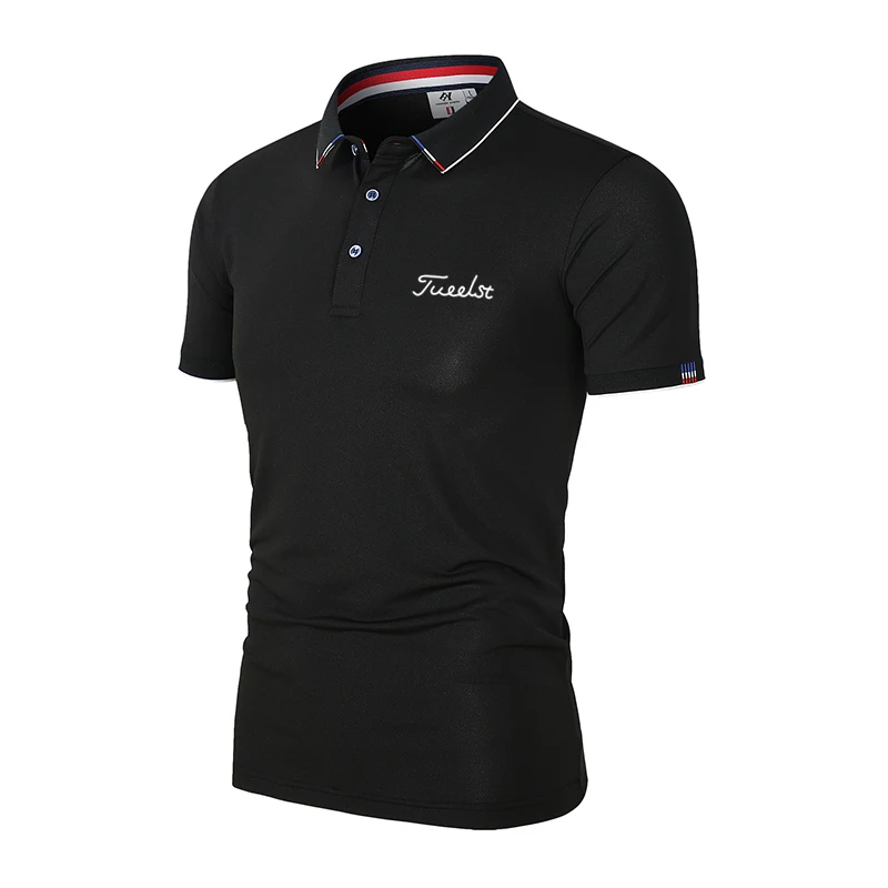

High Quality Korea Golf New Summer Men's Polo Shirt 2023 Men Polos High-end Spandex Business Casual Lapel Short Sleeve Men Polos