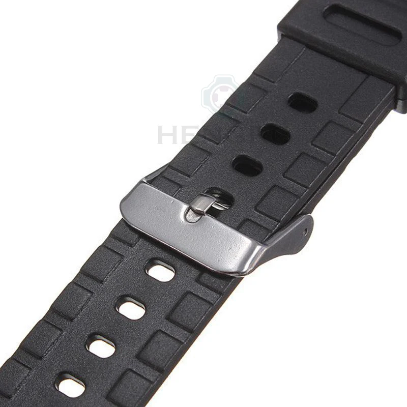 Watch Band Strap For Casio Black Sport Diving Watchband 18 20 22mm Men Silicone Bracelet With Silver Stainless Steel Pin Buckle