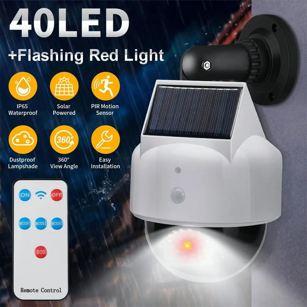 

Led Solar Light Motion Sensor Security Fake Camera Lamp With Solar Panel For Outdoor Wall Street Yard