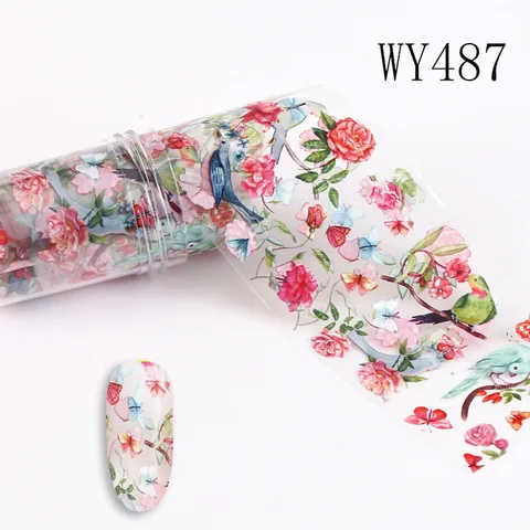 1 рулон 4*100 см красочные цветы серии дизайн наклейки из фольги для ногтей переводные наклейки слайдер бумажные украшения для ногтей