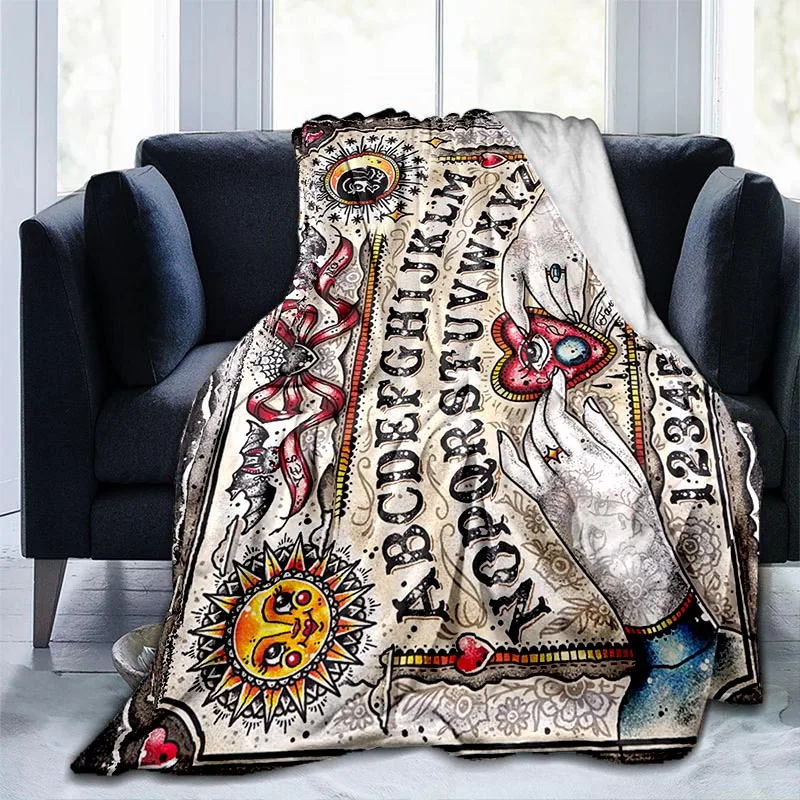 

Cat Skulls Ouija Board Throw Blanket Witchy Premium Blanket Gothic Home Decor Blanket Halloween Decor Gifts Witchcraft Blankets