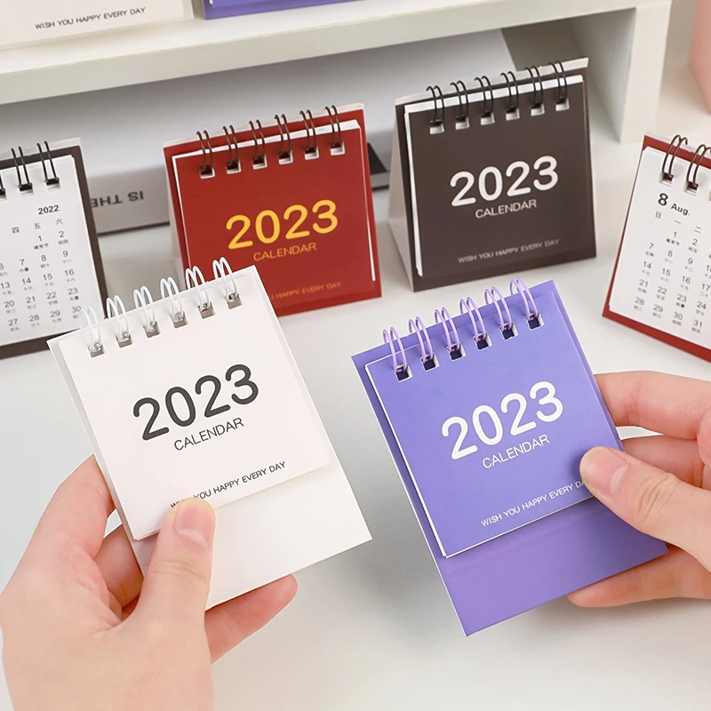 

2023 Retro Simple Solid Color Mini Desk Calendar Standing Desk Paper Calendar Office Calendar Daily Planner For Planning