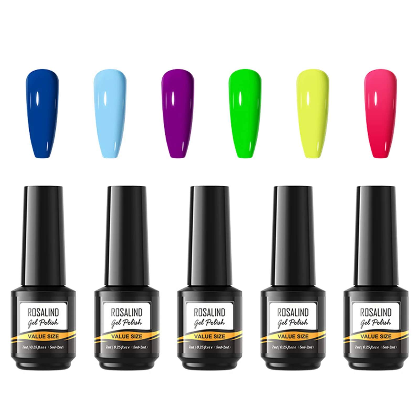 

Glow In The Dark Nail Polish 6 Colors Luminous Neon Gel Polish Set Soak Off UV Glow Effect Nail Gel Polish Nail Art Kit All