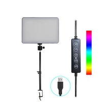 rgb studio lights led video flat plate lamp telescopic tripod full color dimmable photography camera lighting photo shooting
