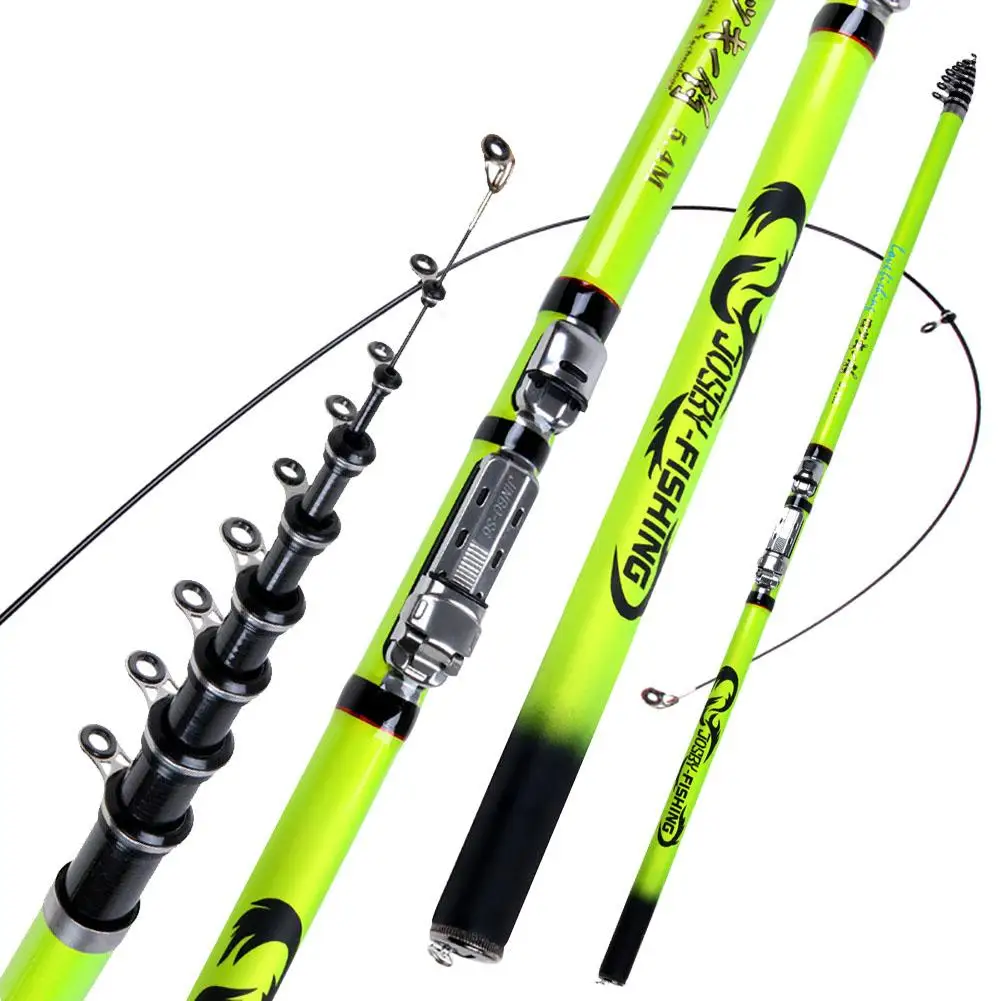 

Carbon Fiber Lure Fishing Rod 3.6m/4.5m/5.4m/6.3m Portable Spinning Telescopic Feeder Pole For Seawater Freshwater Travel