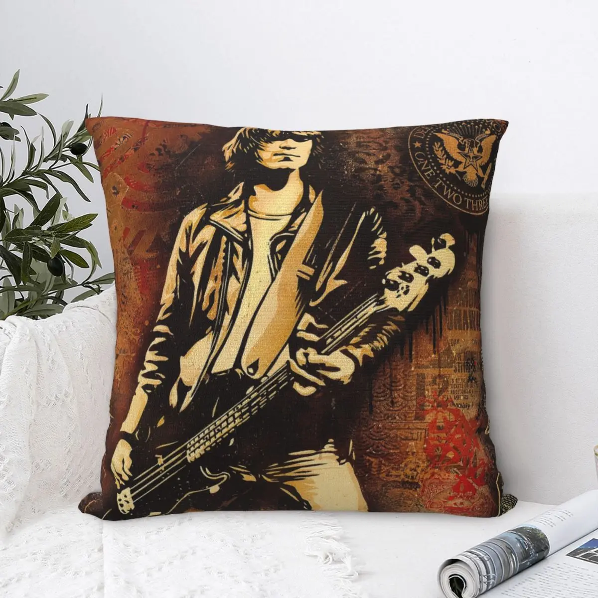 

Black Guitar Pillowcase Pillow Case Cushion Cover Home Sofa Car Decorative Throw Pillow Pillowcases kussensloop Cotton 45*45cm