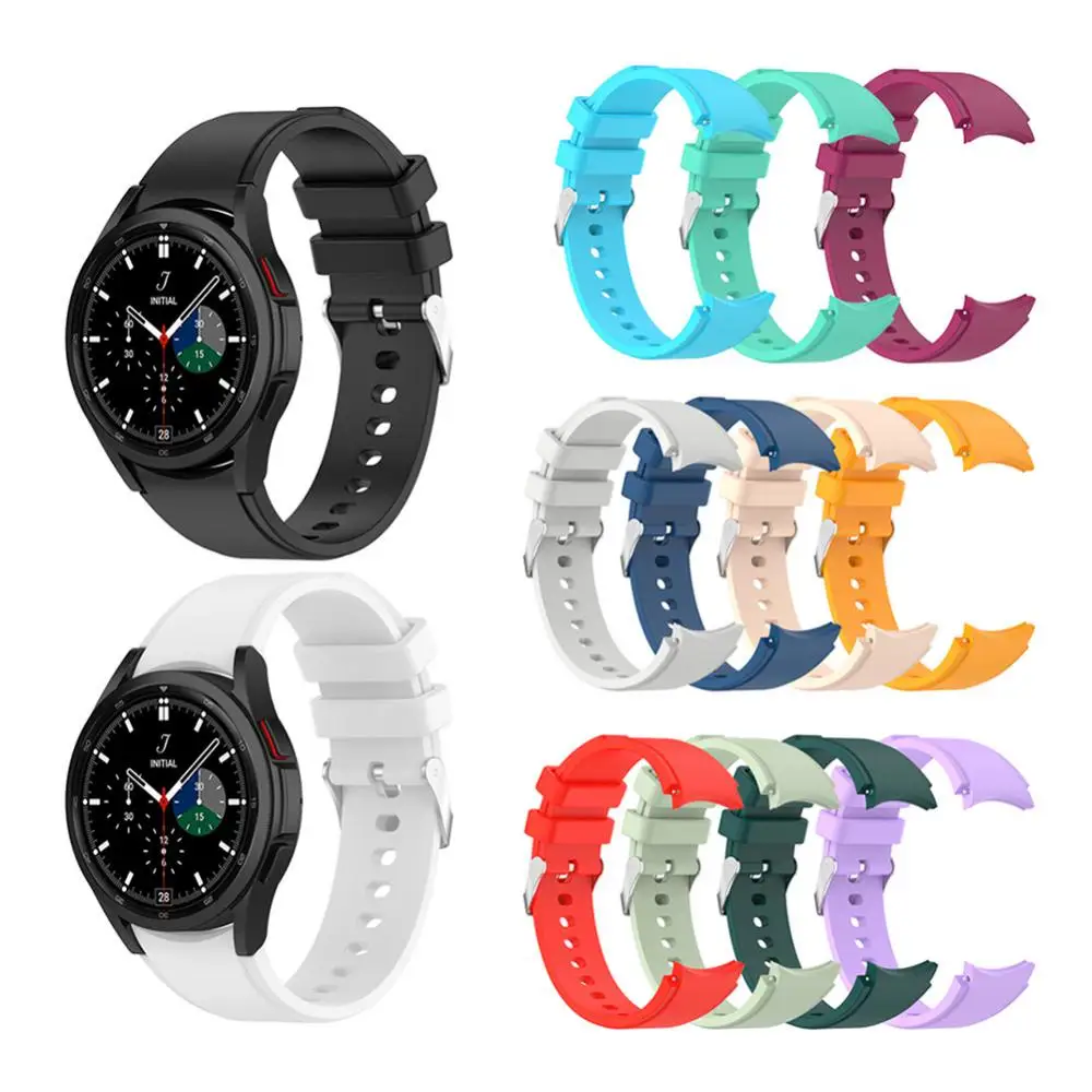 

Sport Sports Band Waterproof Wrist Strap Thickened Sweatproof For Samsung Galaxy Watch 4 Classic Watchband Accessories Silicone