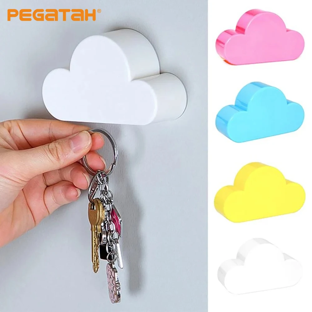 

Magnetic Hooks Home Storage Holder Hooks Creative Cloud Shape Magnets Keys Securely Magnetic Hooks Wall-Mounted Key Holder Tools