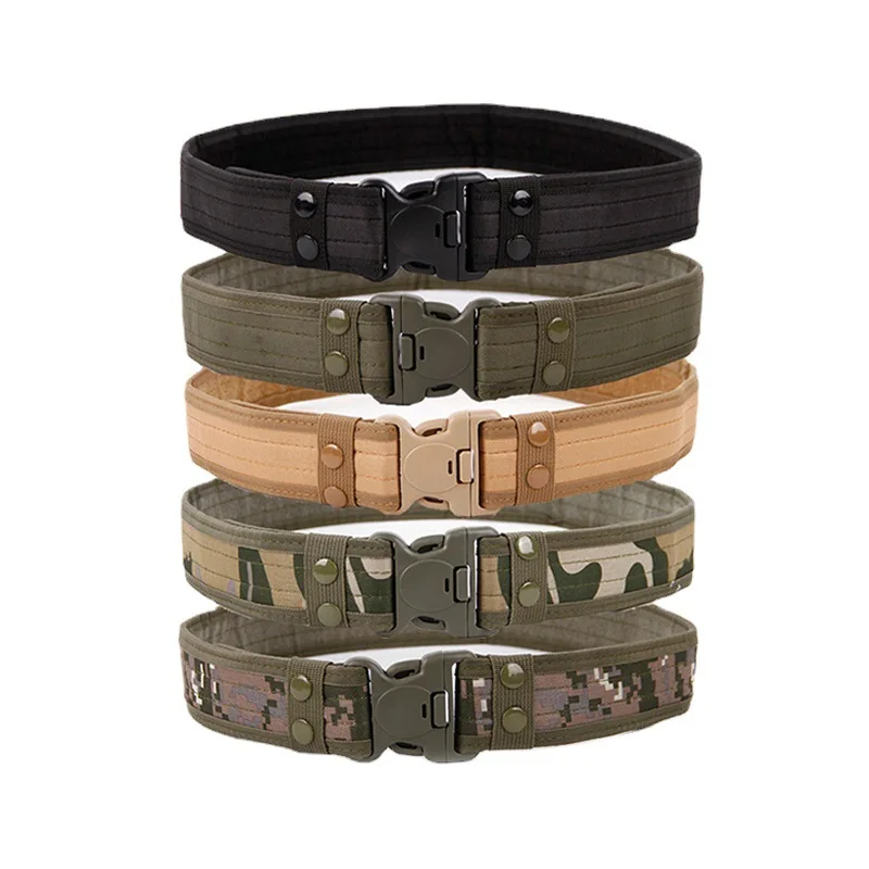 5cm wide wrapped outdoor belt plastic buckle men's canvas belt lengthened and thickened tactical belt