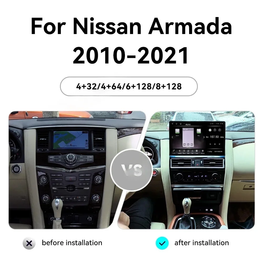 Фото 16,9-дюймовый автомобильный радиоприемник для Nissan Patrol Y62 Armada 2010-2022 с CarPlay, GPS-навигацией, мультимедиа, DVD-плеером и поддержкой Android Auto №2
