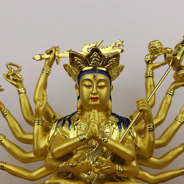 Чистое медное золото Чжунти Будда Мать Бодхисаттва Тысяча рук Гуаньинь