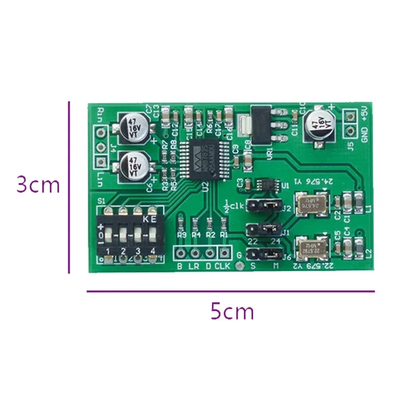 Двухканальная 24-битная плата ADC DLHiFi wm8782 для сбора данных AUX аналоговый аудио I2S