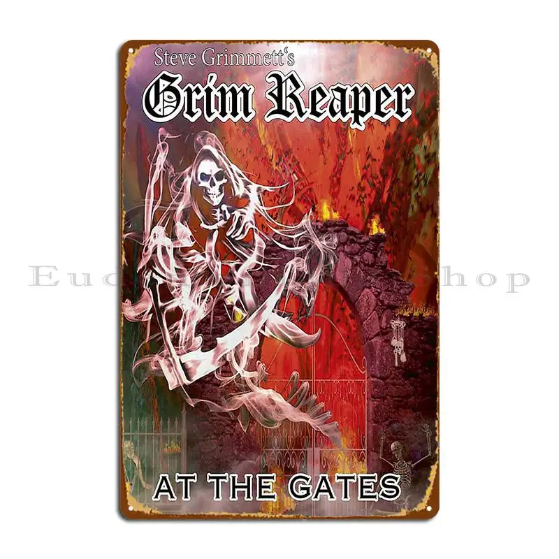 Grim Reaper At The Gates металлический знак Фреска Железный гараж создает классический