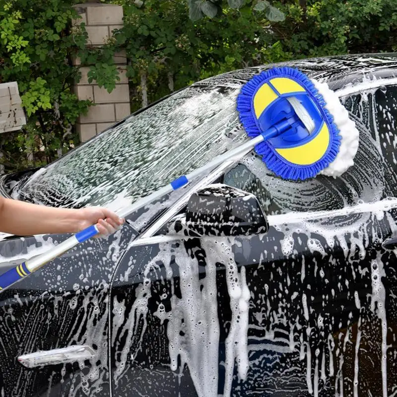 

Car Wash Brush Soft Microfiber Adjustable Car Wash Mop Telescopic Multipurpose Dust Cleaning Brush Aluminum Alloy Rod For Car