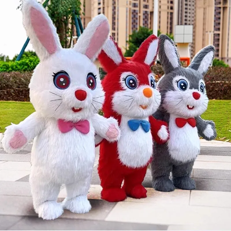 Надувной костюм гигантского кролика уличный забавный талисмана белого медведя