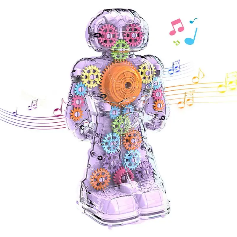 

Gear Robot Toys Walking Robot Toy Transparent Appearance Dynamic Music And Cool Lights For Early Learning Center Toys Teacher