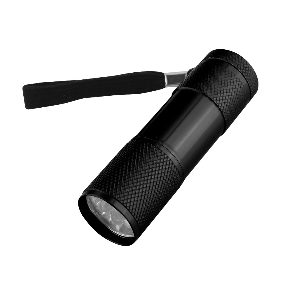 

9LED Mini Anti-skid Flashlight Outdoor Portable Ultraviolet Torch Detector Lamp