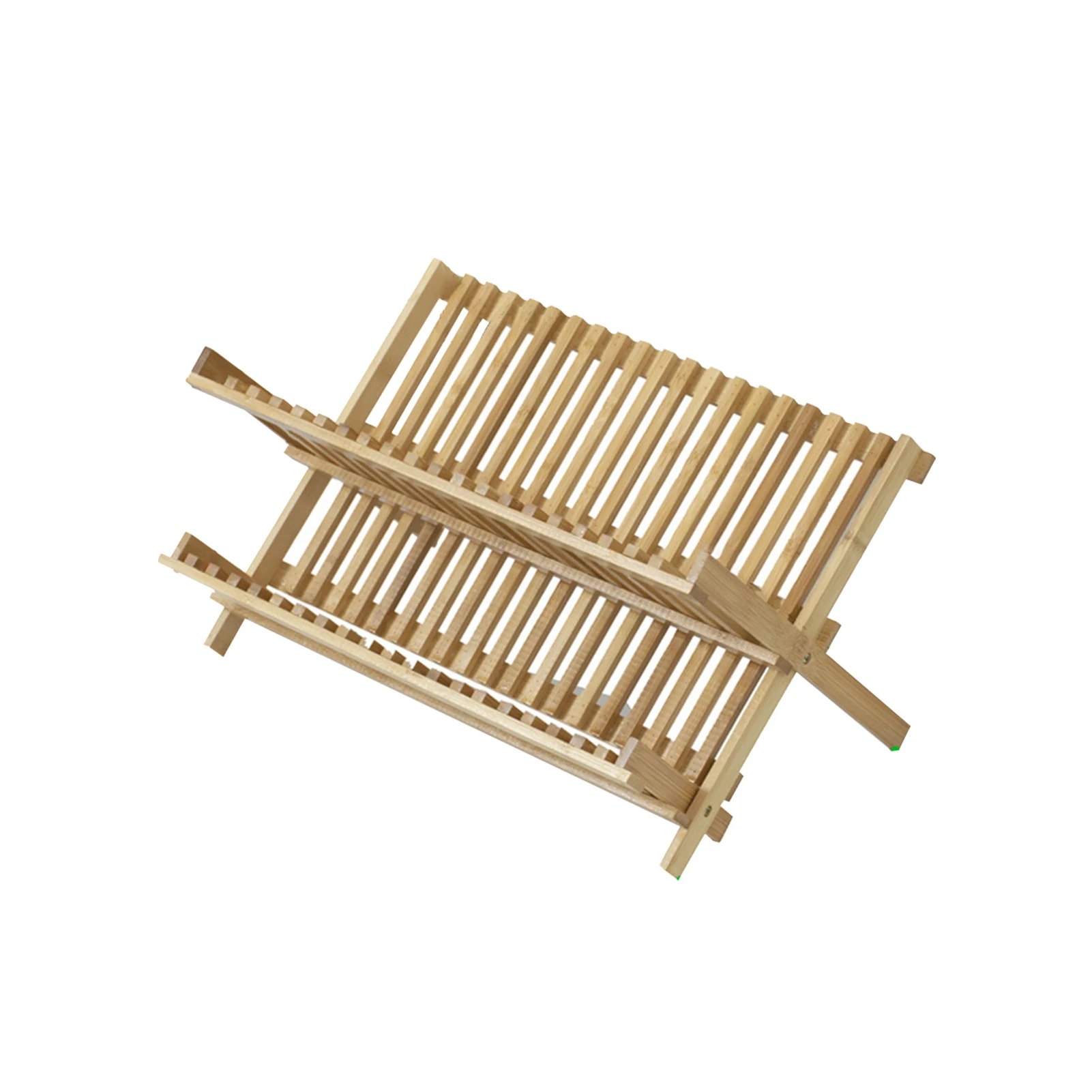 

Легко чистящаяся сушилка для посуды в стиле ретро, Складная Экономия места в ресторане, прочная сушилка, 2 яруса, натуральный бамбук