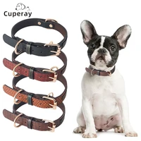 pu leather pet collar with alloy metal buckle new adjustable dog collar strong wear resistant for dog outdoor walking training
